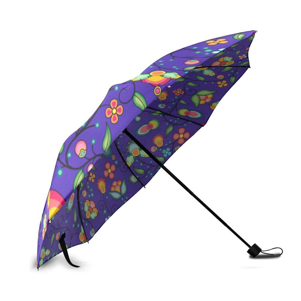Floral Bounty Blue Foldable Umbrella