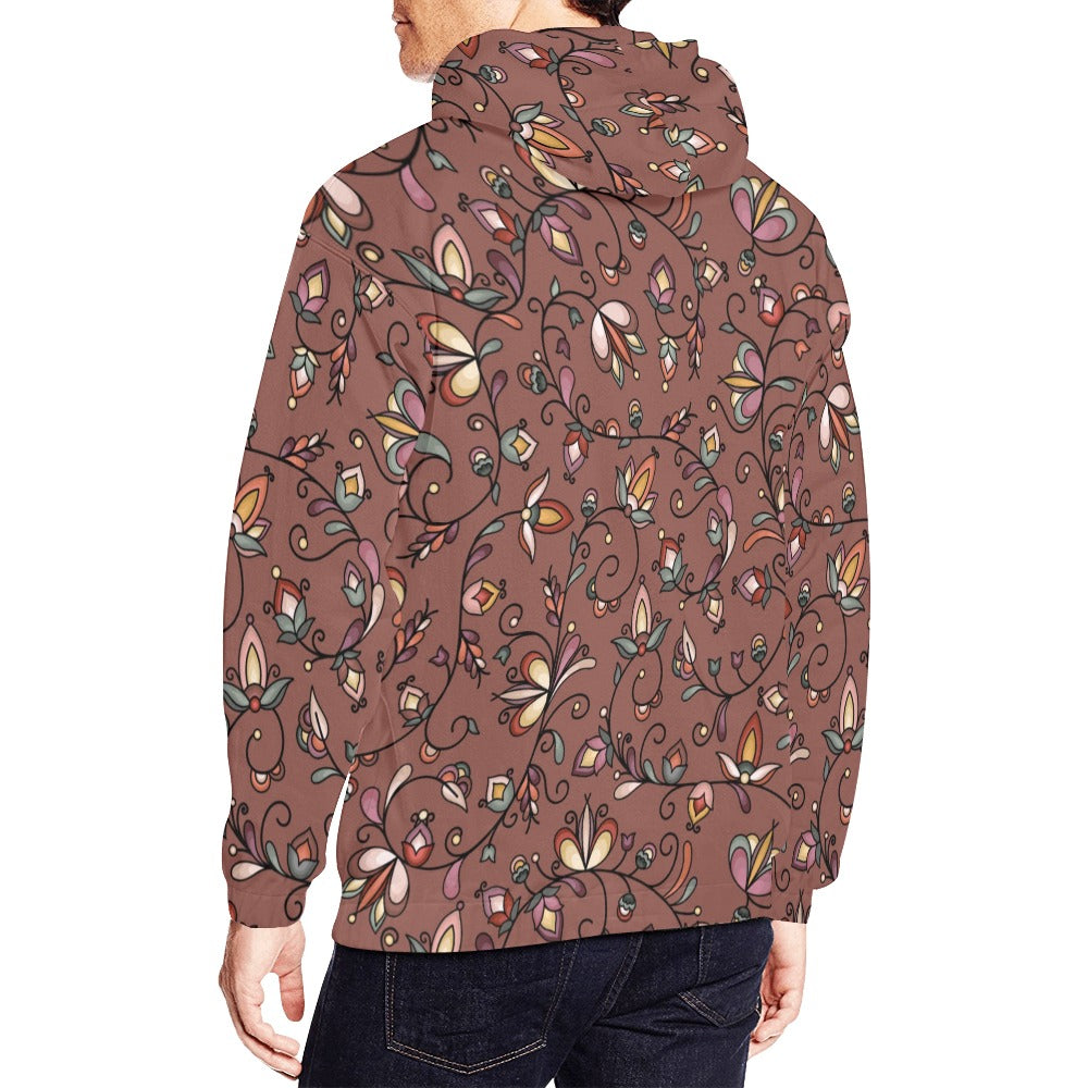 Burnt Sky Petals Brown Hoodie for Men
