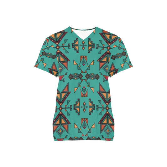 Arrow dawn Turquoise Scrub Top