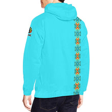 Load image into Gallery viewer, Turquoise Blanket Strip Hoodie for Men
