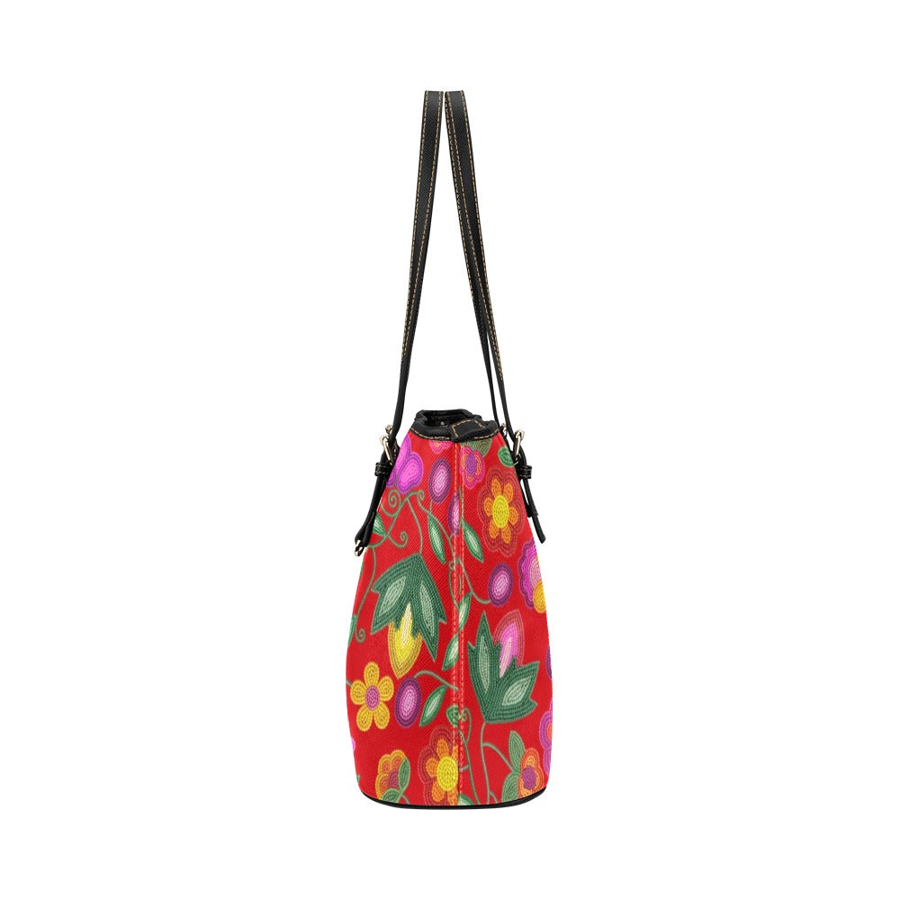 Boreal Bounty Red Leather Tote