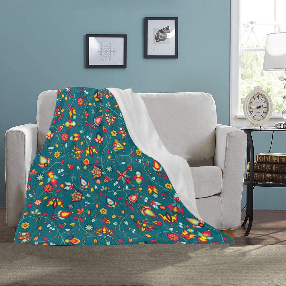 Thorny Path Teal Ultra-Soft Micro Fleece Blanket 40"x50"