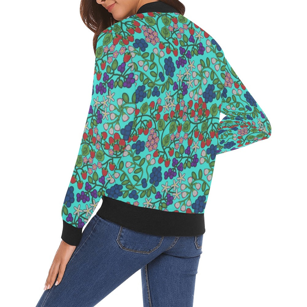 Takwakin Harvest Turquoise Bomber Jacket for Women