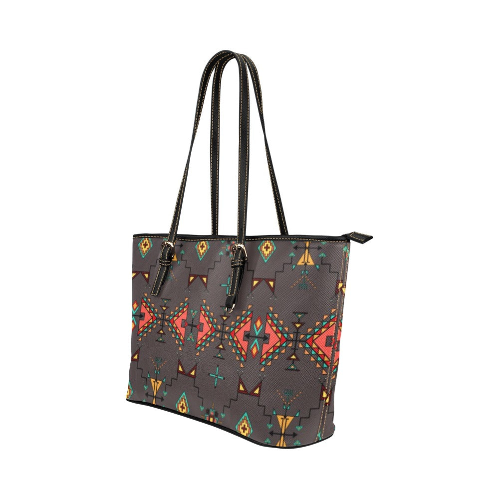 Thunder Flight Gray Leather Tote