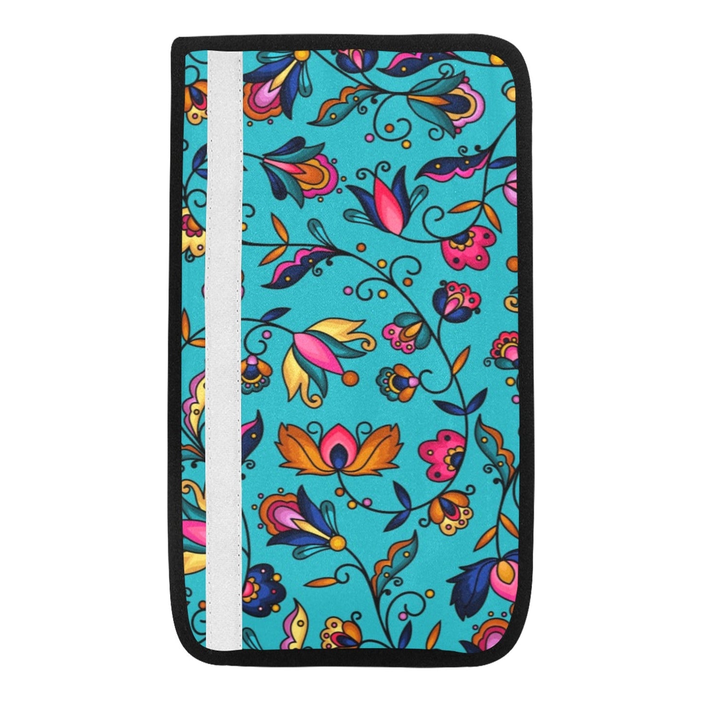 Copper Prairie Petals Turquoise Seat Belt Cover