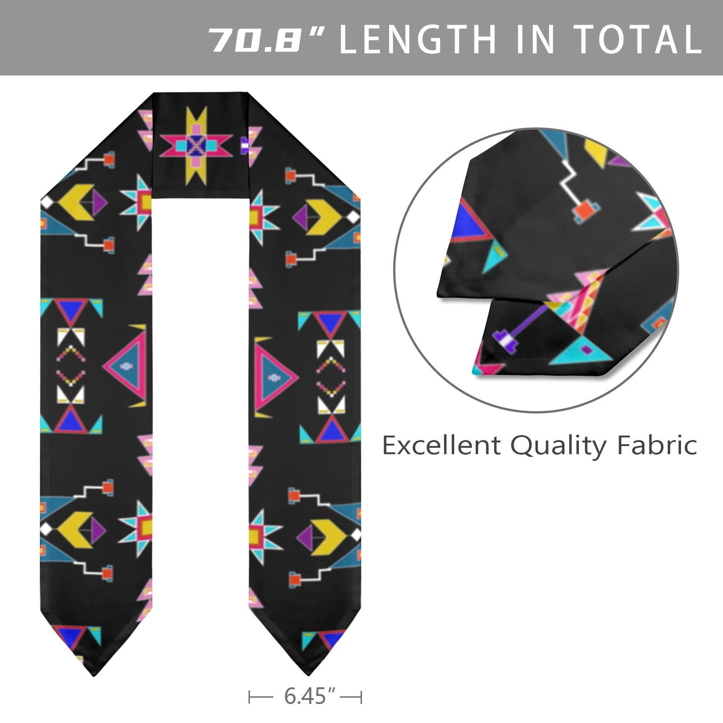 Enemy Territory Black Graduation Stole