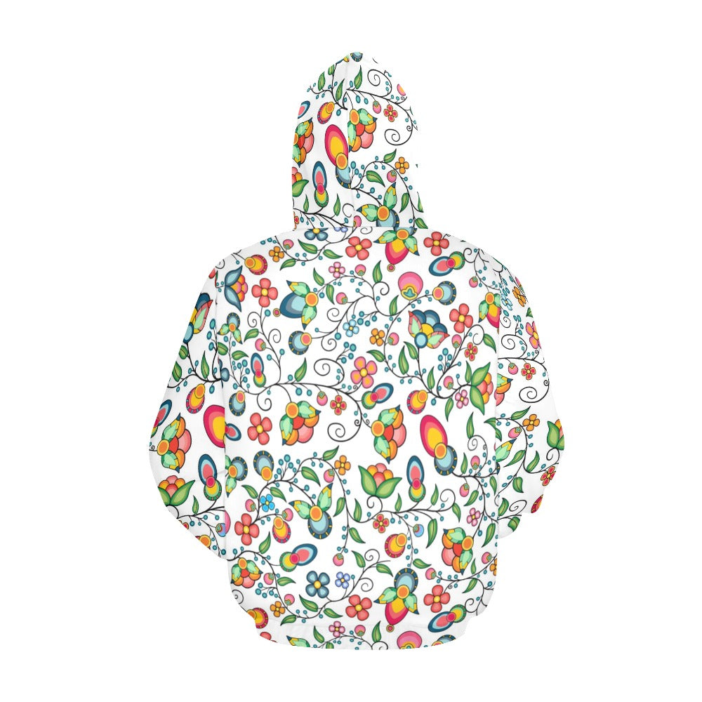 Floral Bounty White Hoodie for Men