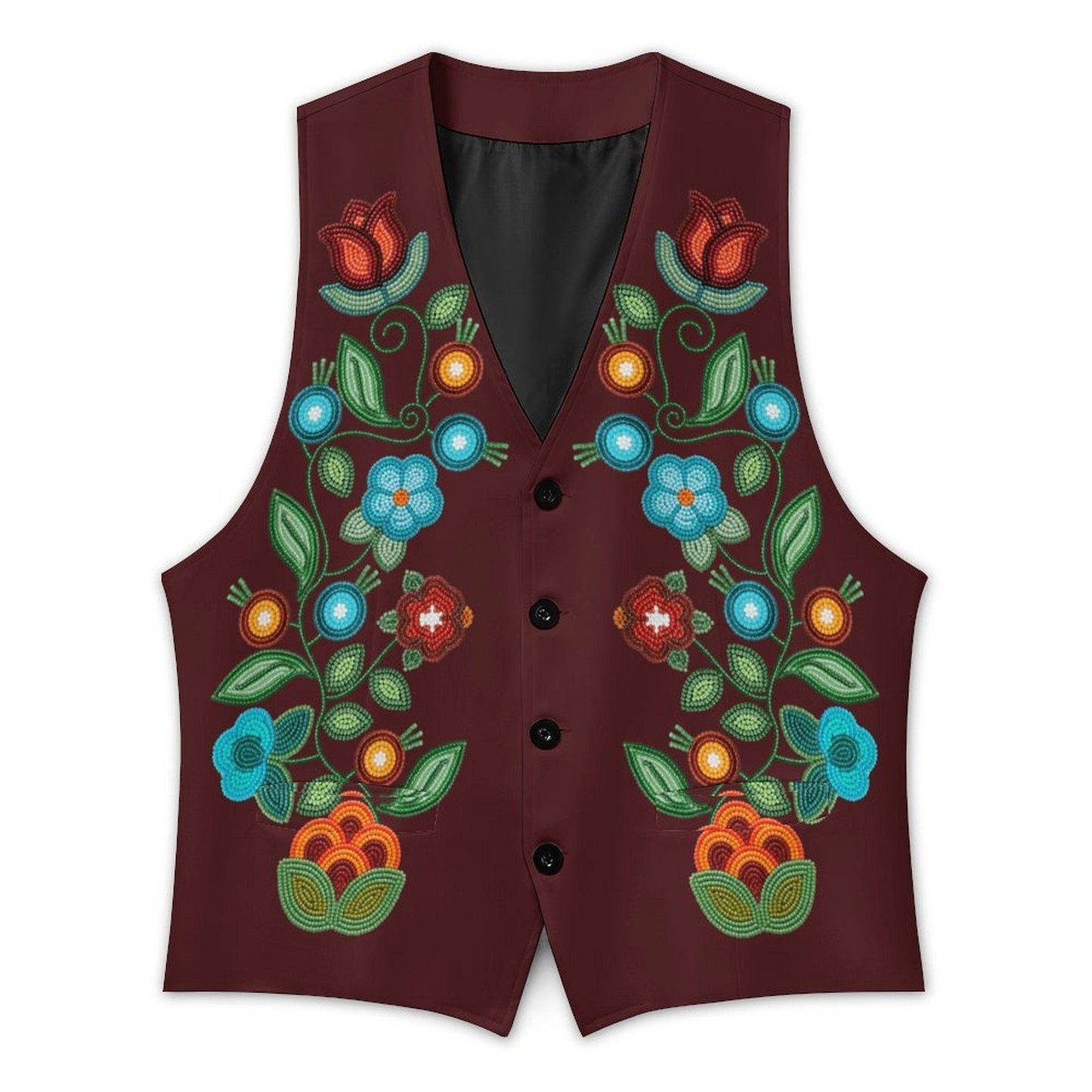 Prairie Fire Petals 1 Men's Sleeveless Suit Vest