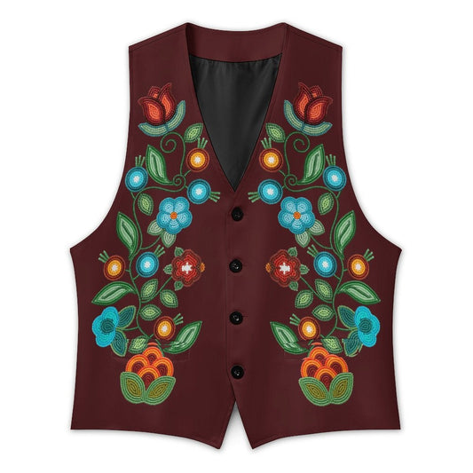Prairie Fire Petals 1 Men's Sleeveless Suit Vest