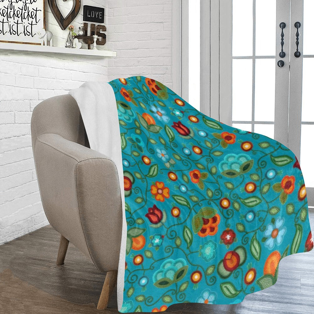 Prairie Fire Petals Ocean X-Large Micro Fleece Blanket