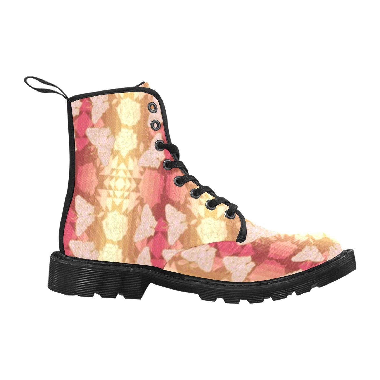 Butterfly and Roses on Geometric Boots for Men