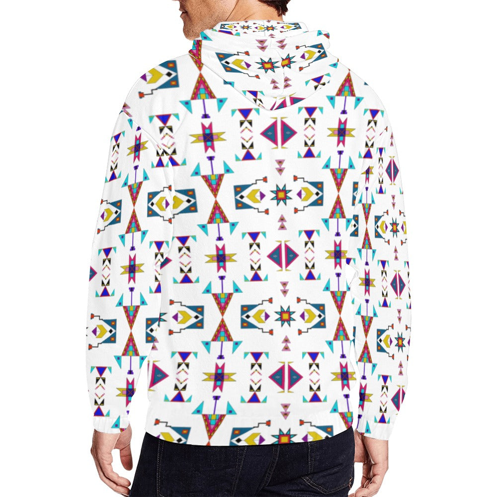 Enemy Territory White Men's Zipper Hoodie