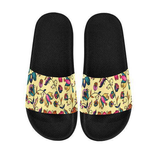 Copper Prairie Petals Yellow Slide Sandals