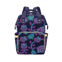 Load image into Gallery viewer, Beaded Blue Nouveau Multi-Function Diaper Backpack/Diaper Bag
