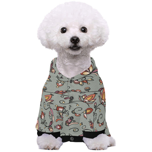Burnt Sky Petals Green Pet Dog Hoodie