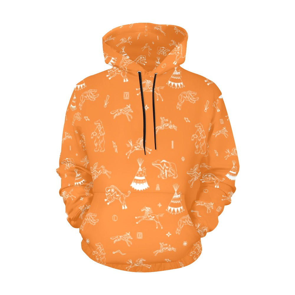 Ledger Dabbles Orange Hoodie for Men