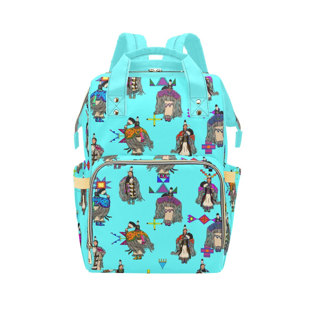 Women's Tradish Dancers Turquoise Multi-Function Diaper Backpack