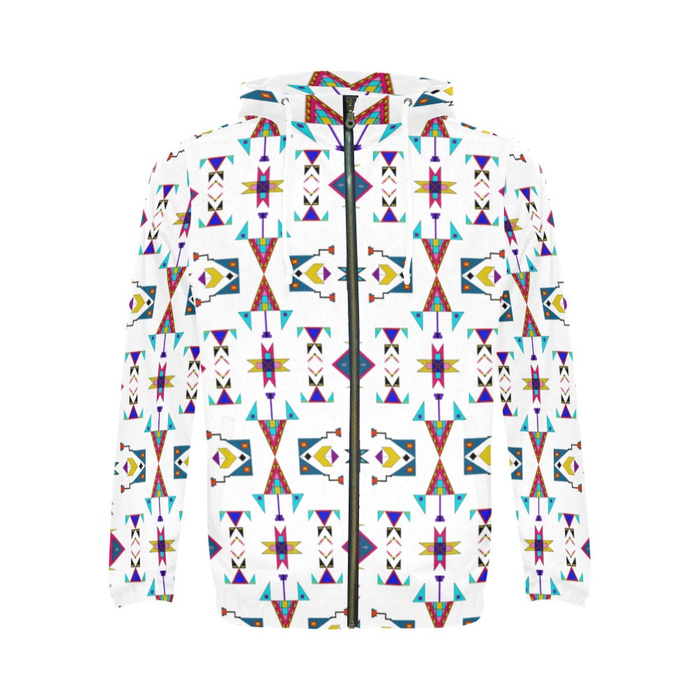 Enemy Territory White Men's Zipper Hoodie