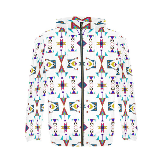 Enemy Territory White Zip Hoodie