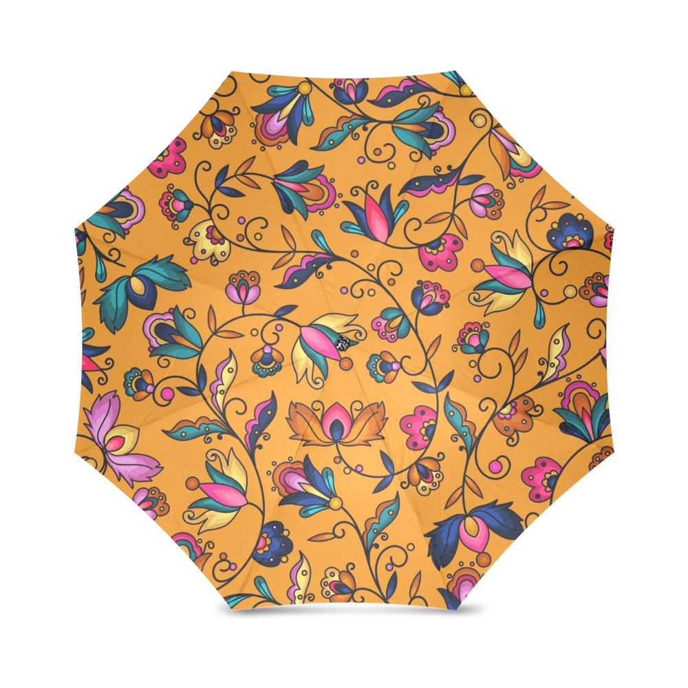 Copper Prairie Petals Orange Foldable Umbrella
