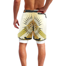 Load image into Gallery viewer, Stallion Skyline Men&#39;s Sports Shorts with Compression Liner
