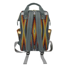 Load image into Gallery viewer, Fire Feather Grey Multi-Function Diaper Backpack/Diaper Bag
