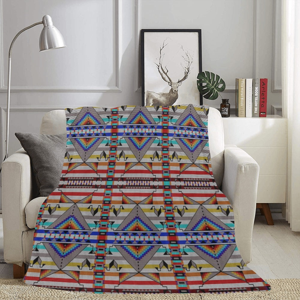 Medicine Blessing White X-Large Micro Fleece Blanket
