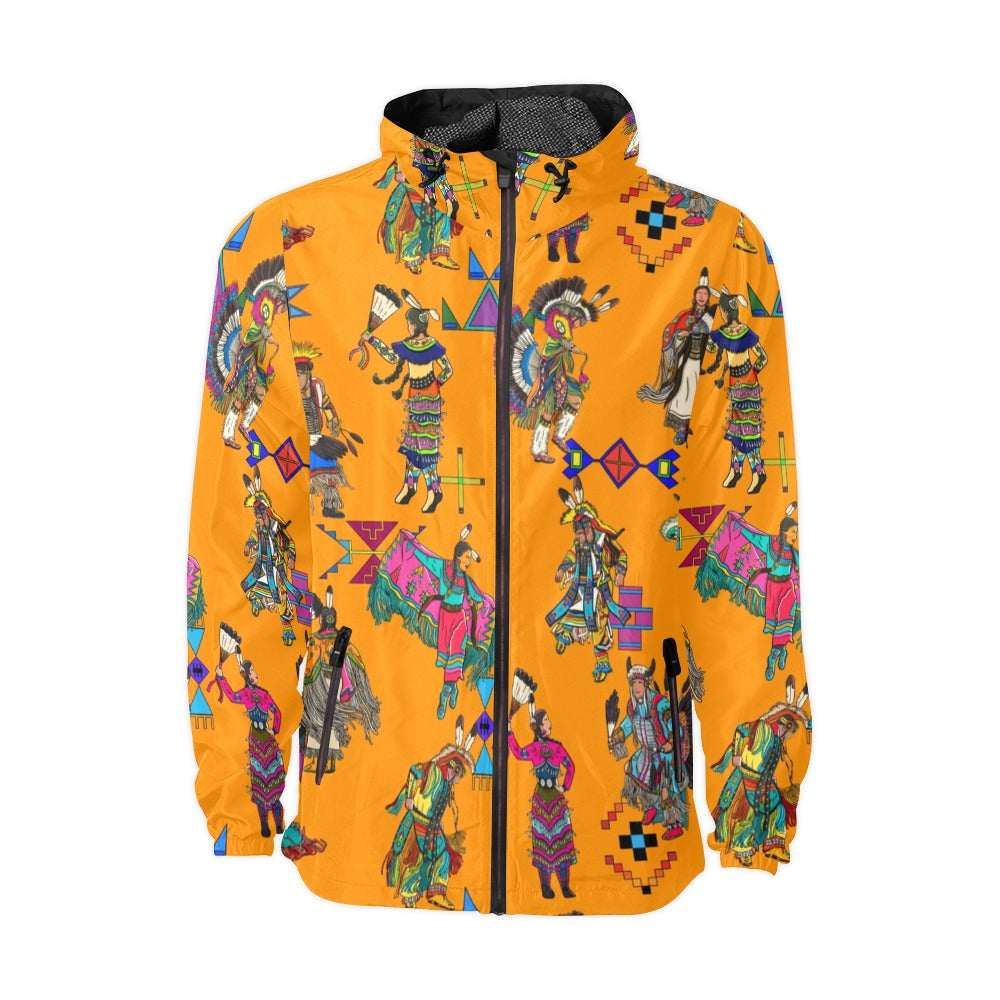 Grand Entry Dancers Orange Men's Windbreaker