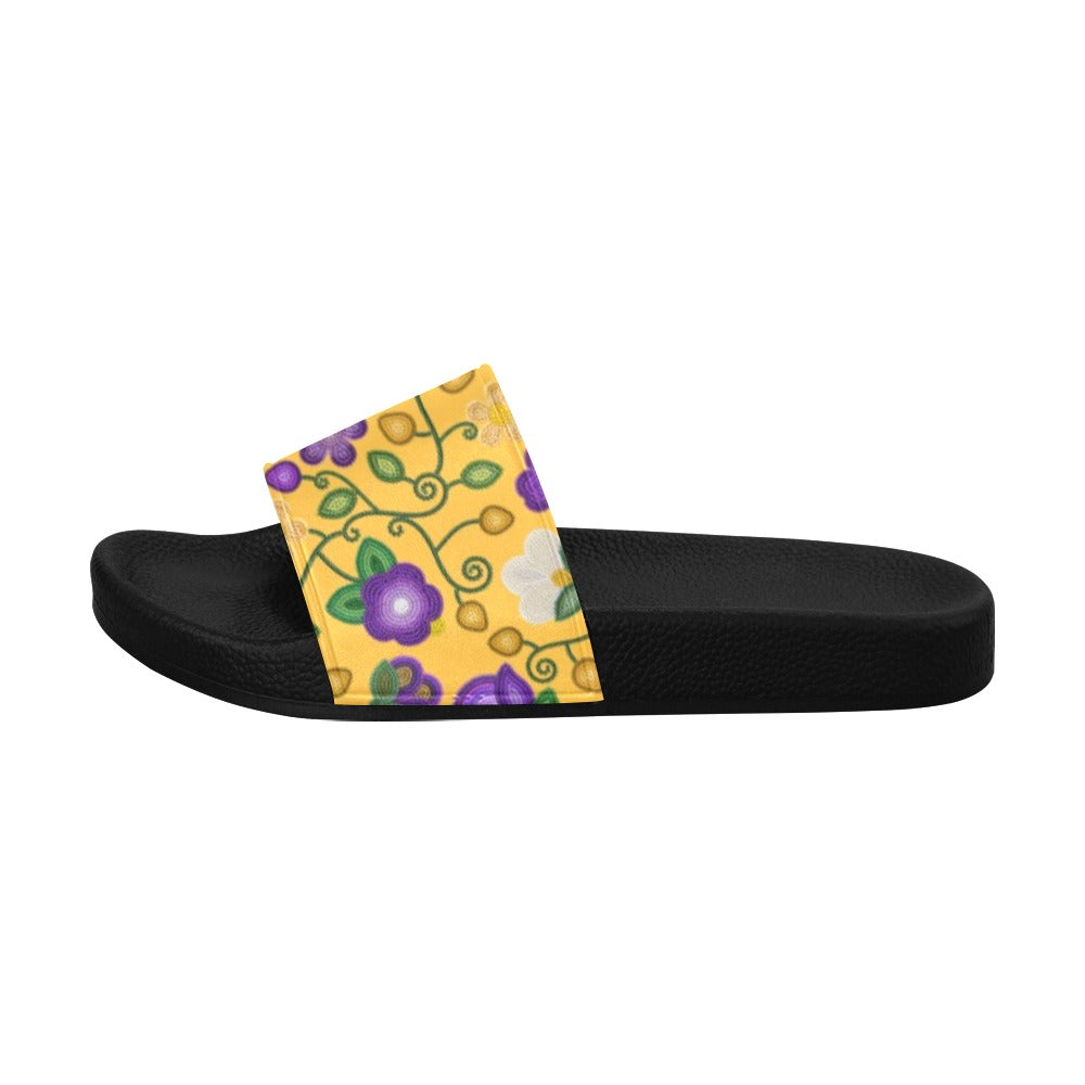 Midnight Moss Bloom Yellow Women's Slide Sandals