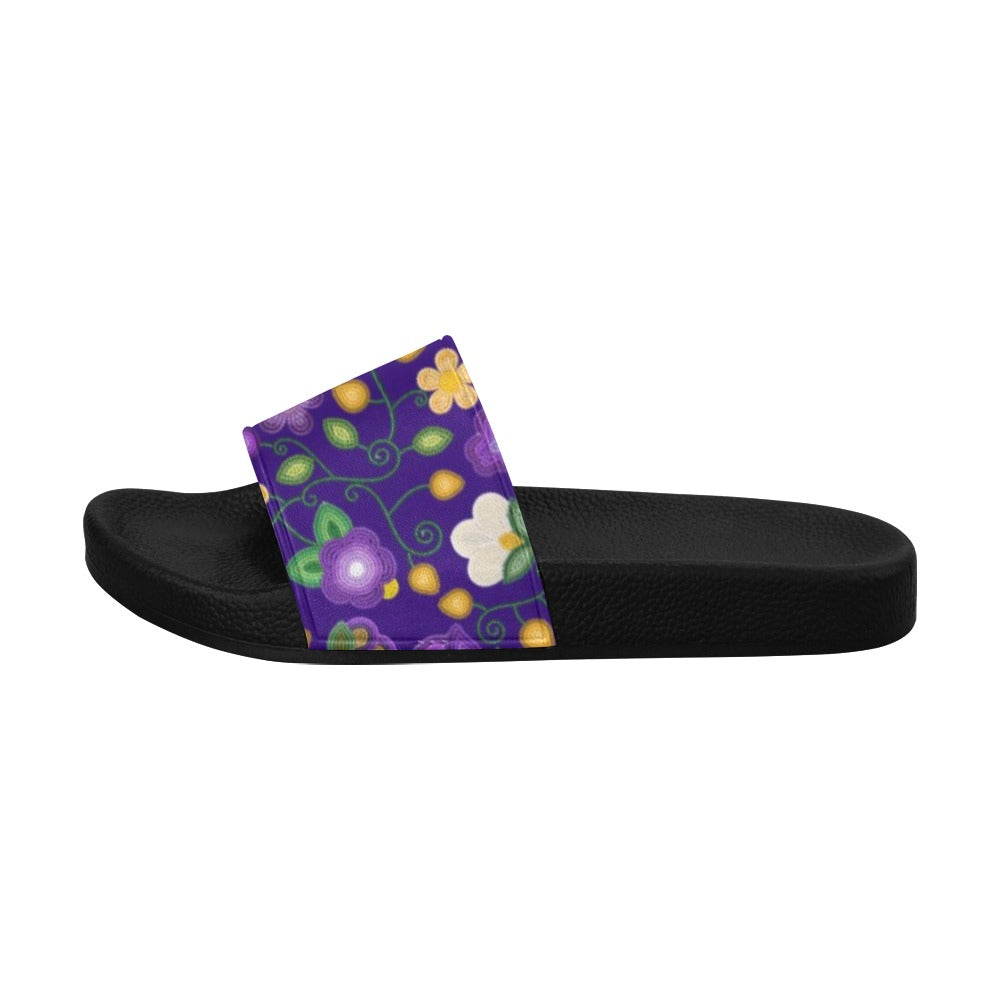 Midnight Moss Bloom Aubergine Men's Slide Sandals