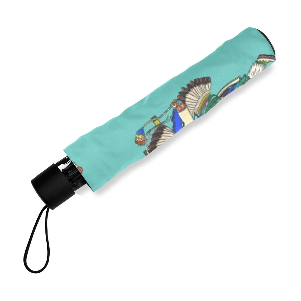 Men's Fancy Dancers Eggshell Blue Foldable Umbrella