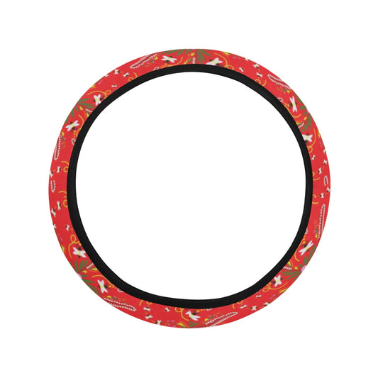 Willow Bee Cardinal Steering Wheel Cover with Elastic Edge