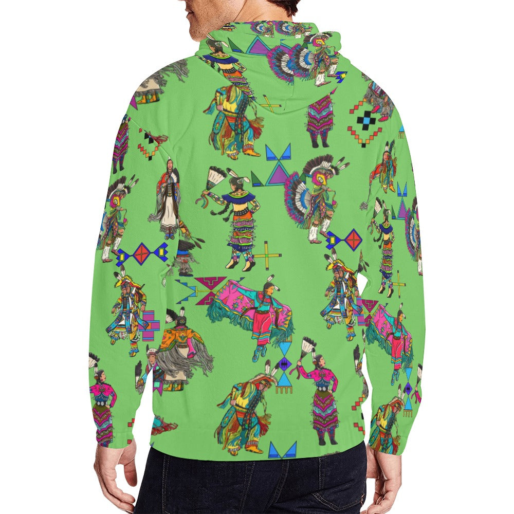 Grand Entry Dancers Grass Men's Zipper Hoodie