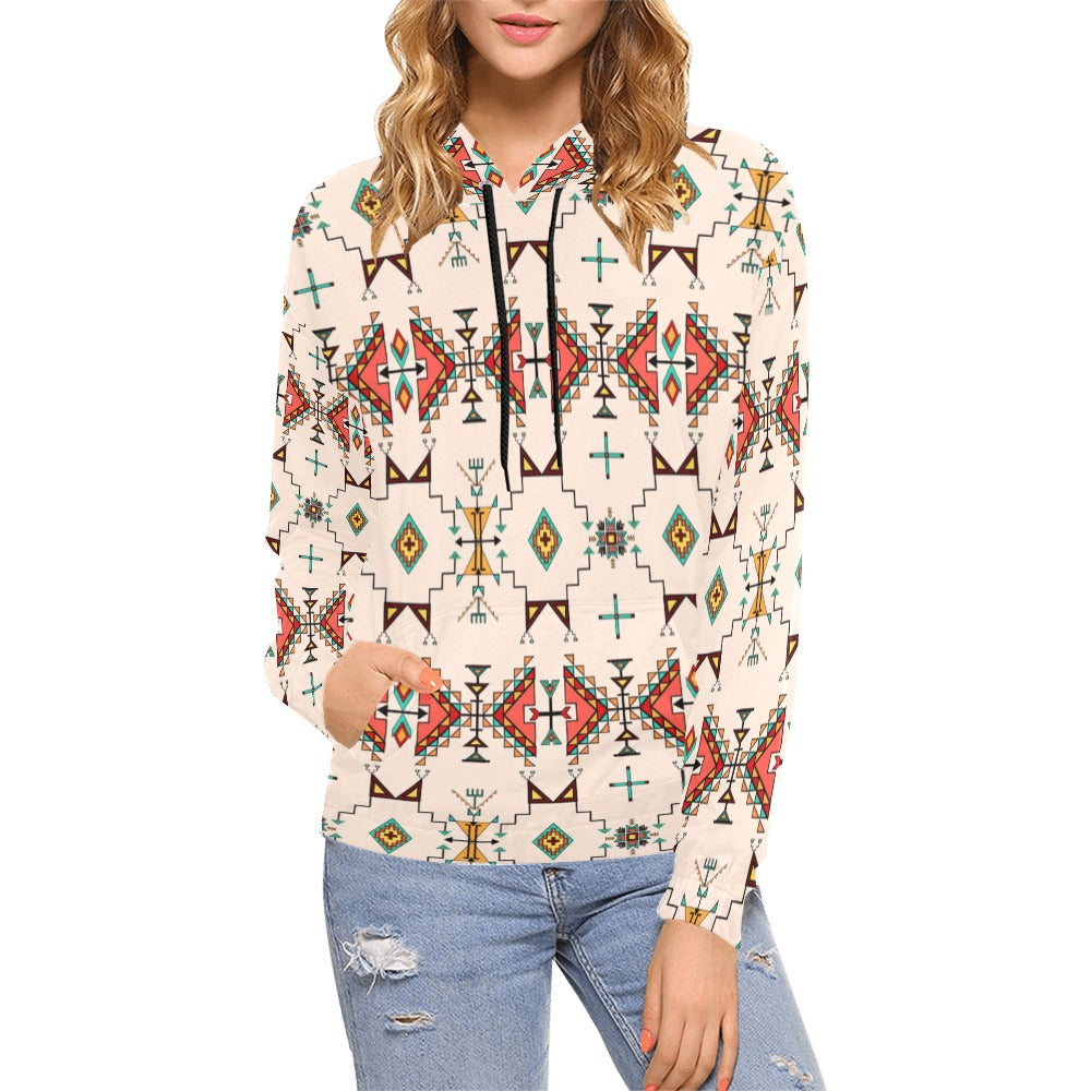 Thunder Flight Cream Hoodie for Women (USA Size)