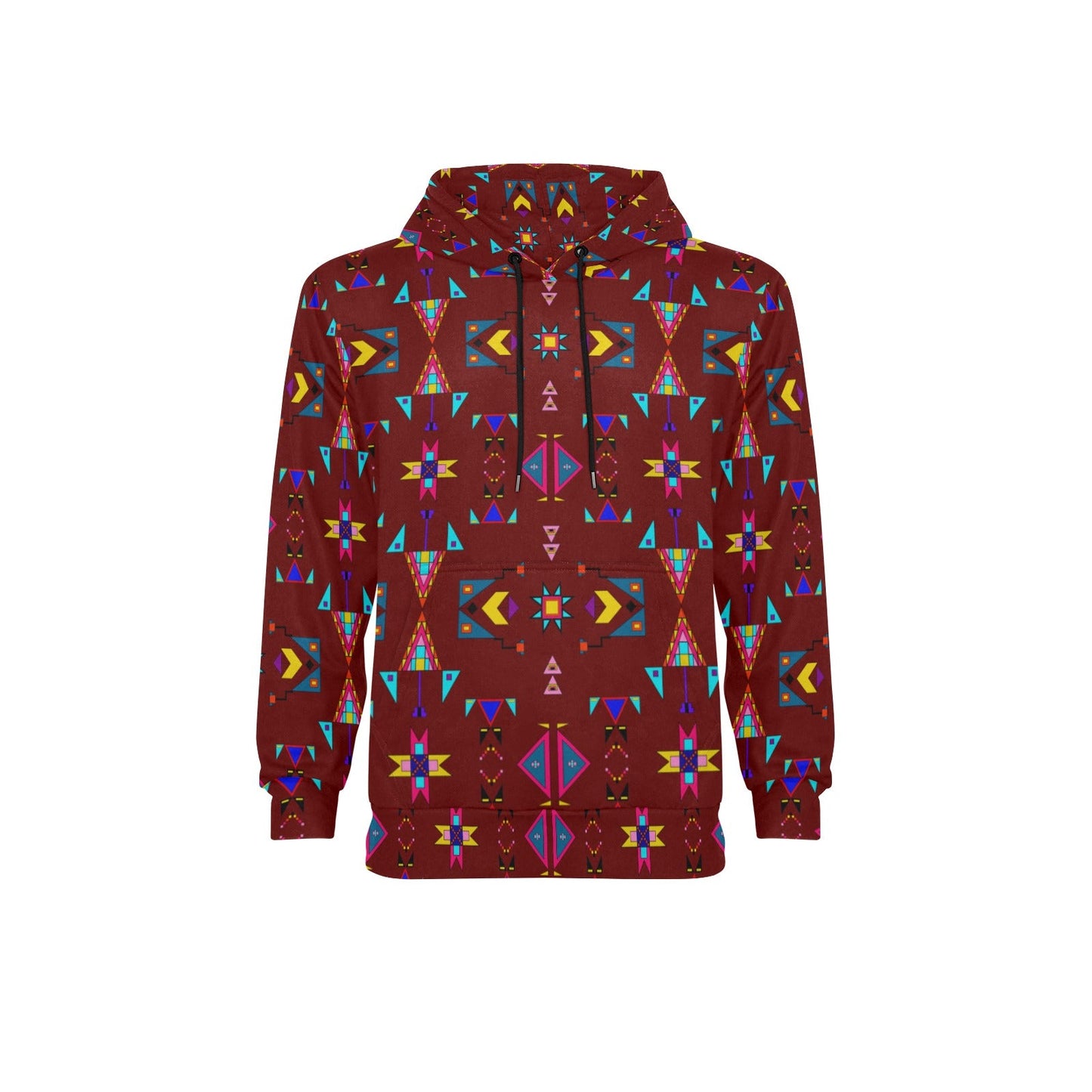 Enemy Territory Dark Maroon Men's Long Sleeve Fleece Hoodie