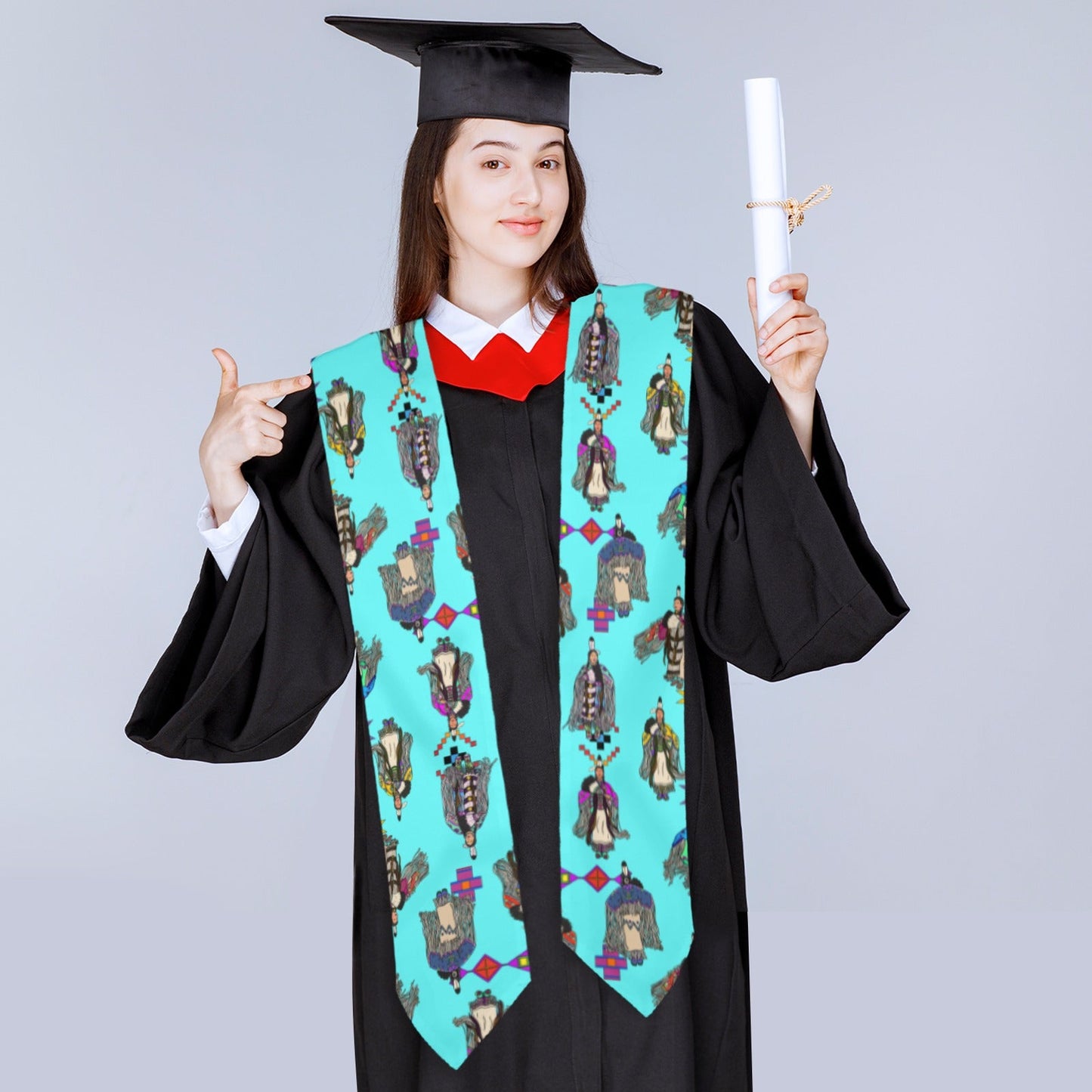 Women's Tradish Dancers Turquoise Graduation Stole