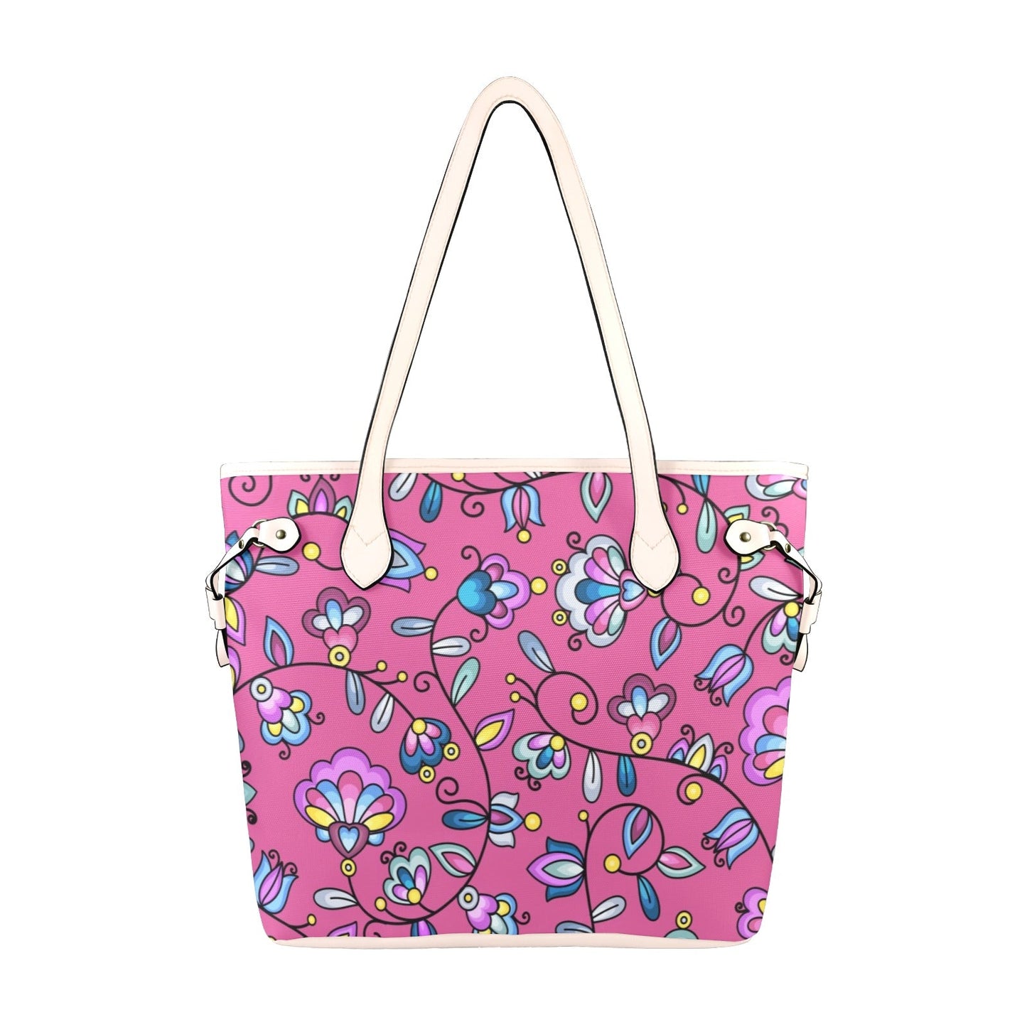 Autumn Bundle Blessing Pink Clover Canvas Tote Bag