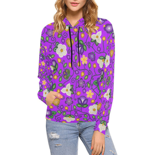 Midnight Moss Bloom Purple Hoodie for Women
