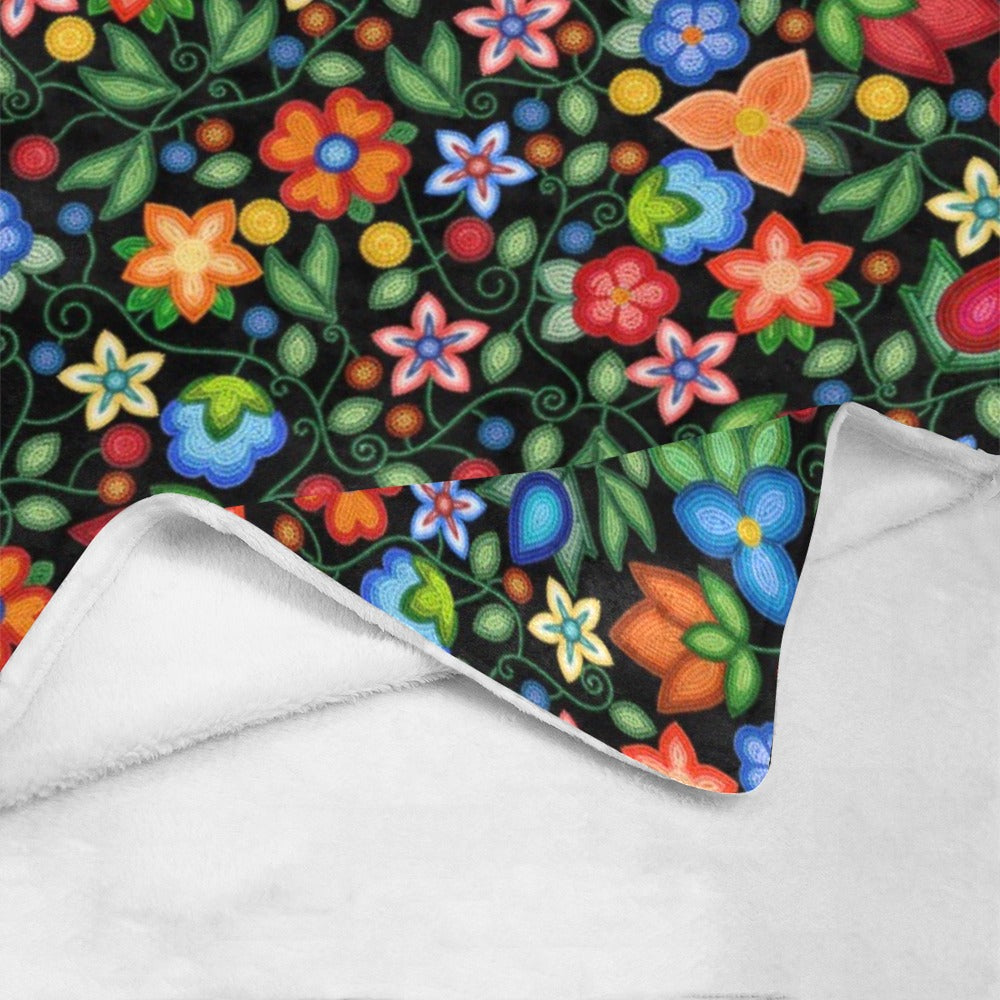 Morning Harmony Black Large Micro Fleece Blanket