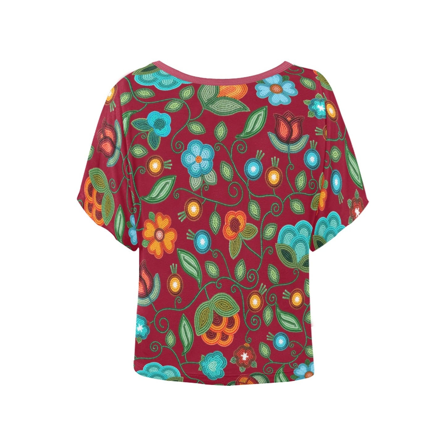 Prairie Fire Petals Red Batwing Blouse