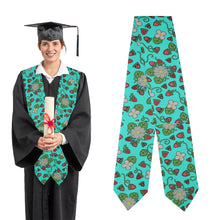 Load image into Gallery viewer, Strawberry Dreams Turquoise Graduation Stole
