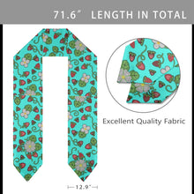 Load image into Gallery viewer, Strawberry Dreams Turquoise Graduation Stole
