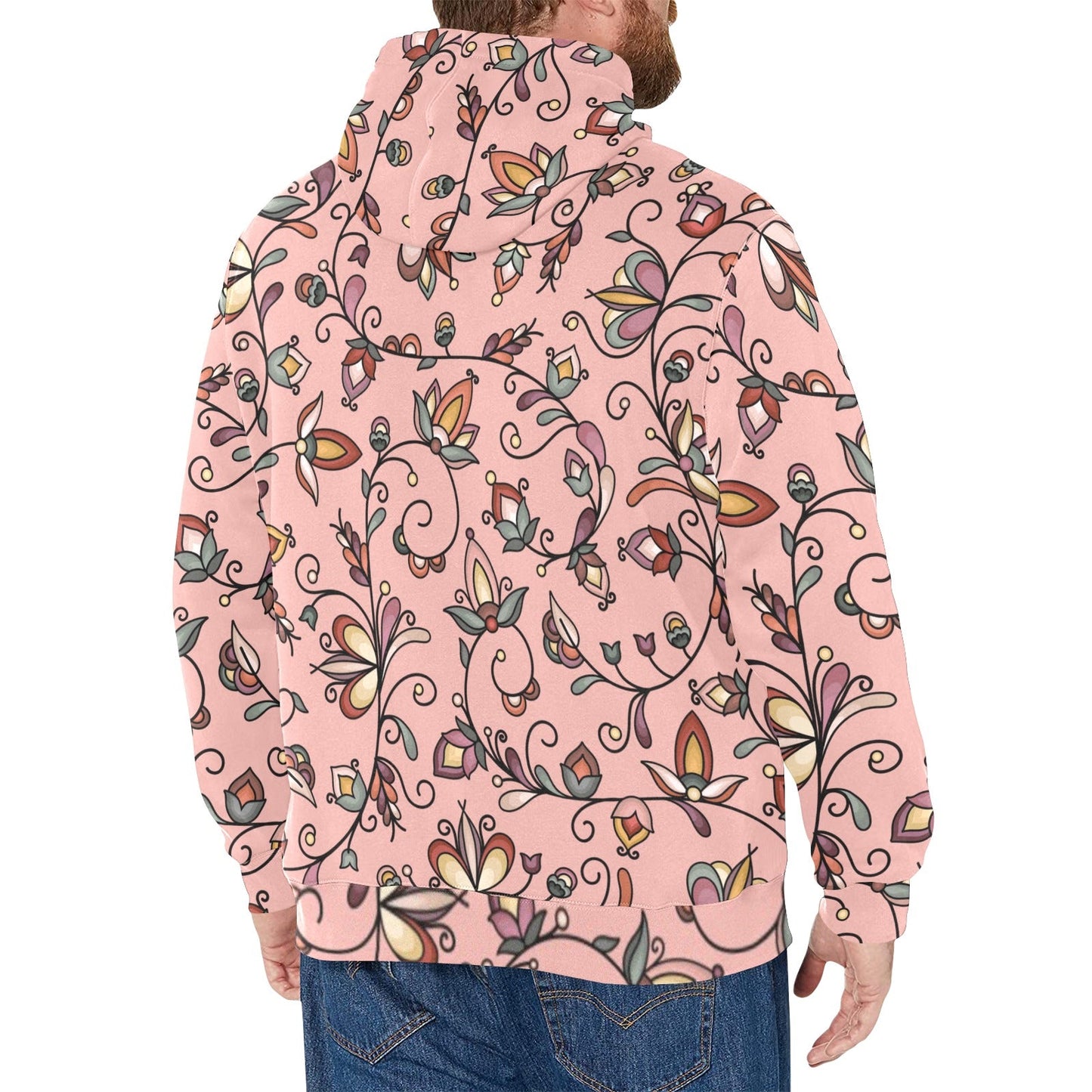 Burnt Sky Petals Peach Fleece Hoodie