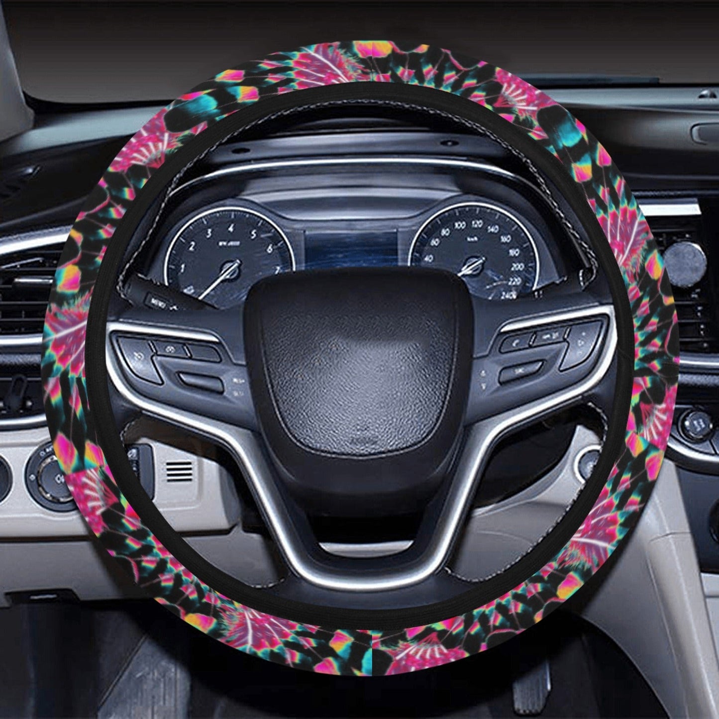 Hawk Feathers Heat Map Steering Wheel Cover with Elastic Edge