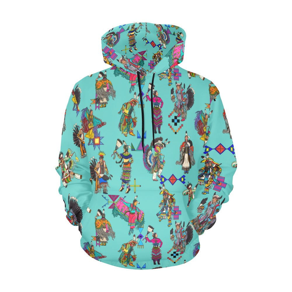 Grand Entry Dancers Eggshell Blue Hoodie for Men