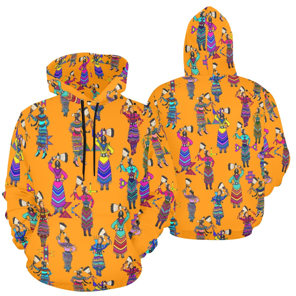 Women's Jingle Dancers Orange Hoodie for Men