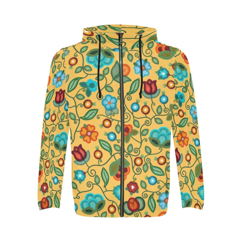 Prairie Fire Petals Honey Zip Hoodie