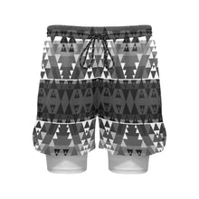 Load image into Gallery viewer, Writing on Stone Black and White Men&#39;s Sports Shorts with Compression Liner
