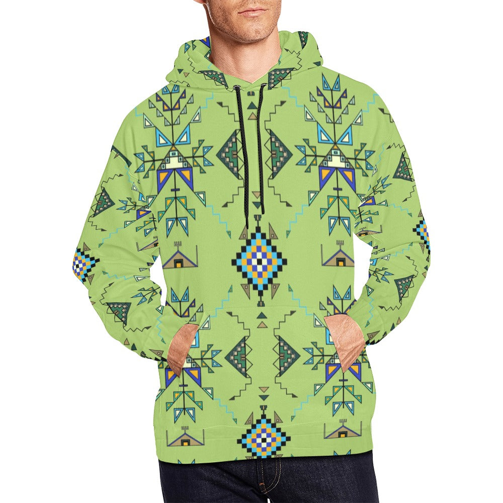 Bear Shield Green Hoodie for Men