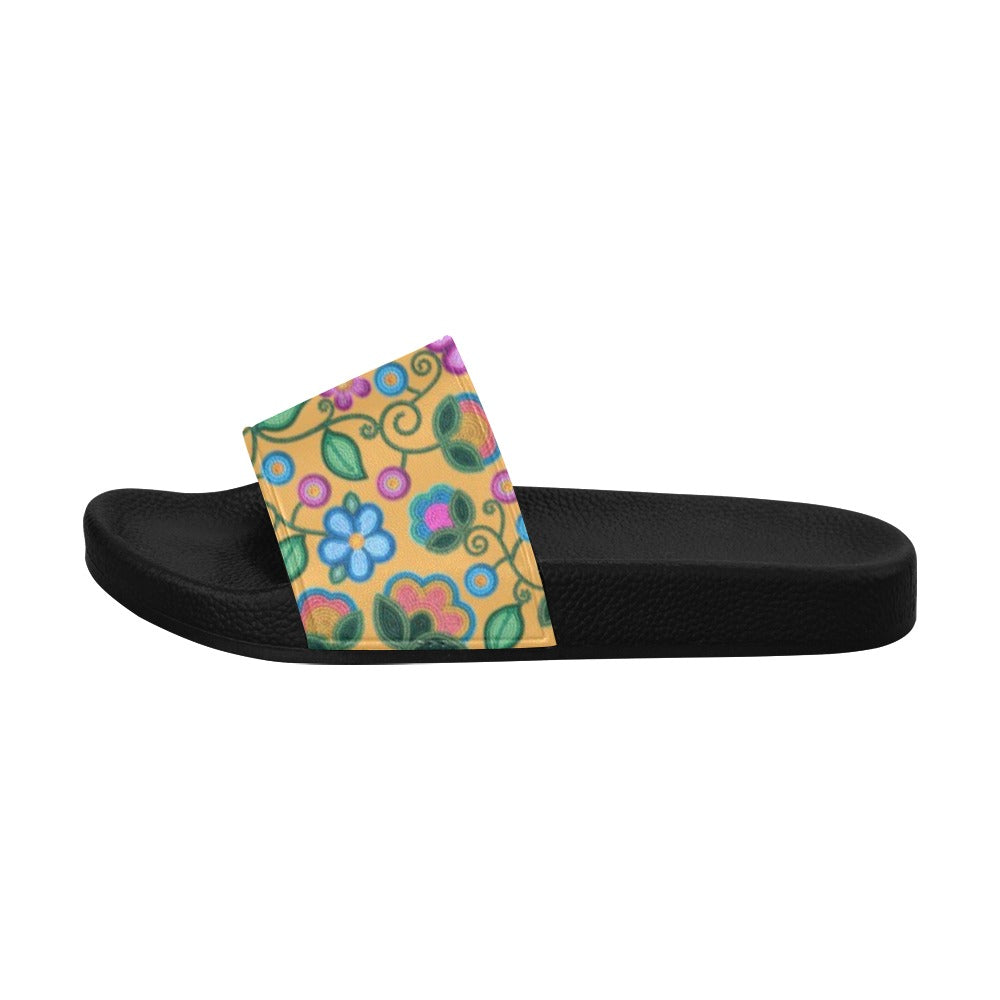 Turquoise Sunbeam Yellow Slide Sandals